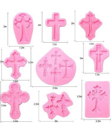 9 Piece Cross Fondant Mold Set for Cake Decoration and Crafting Projects - Silicone Molds for Cupcake Topper, Sugarcraft, Polymer Clay - Buy Online on GoSupps.com