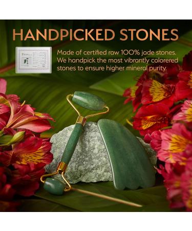 3-in-1 Derma Roller Jade Roller & Gua Sha Set - Safe Microneedling at Home with Titanium & REAL Jade Tools - Buy Online on GoSupps.com
