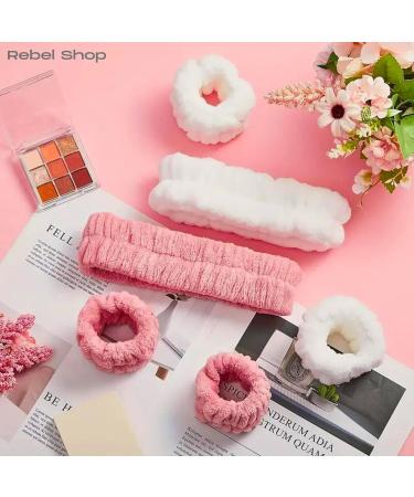 Rebel Shop Women's Hair Band and Two Cuffs Skincare Kit - Ideal for Make Up - Soft Flannel (Light Blue) - Buy Online on GoSupps.com