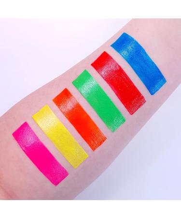 Genuine UV Glow Neon Face Paint Stick Set - 6 Bright Colors - Glows Under UV Light - 6 Count Pack - Buy Online on GoSupps.com