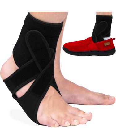 Omeer Right Foot AFO Foot Drop Brace For Walking With Shoes Socks Or Barefoot Provides Foot Drop Support For Men Or Women And Also Provides Plantar Fasciitis Relief