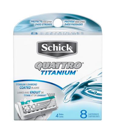 Schick Quattro Titanium Razor Blade Refills for Men - 8 Count 8 Count (Pack of 1)