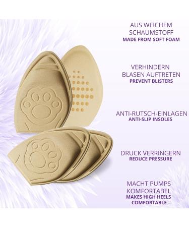 Sulpo 2 Pair Bale Poles for Large Shoes - EVA Foam Foot Pain Relief Pad Sponge Heel Cushion & Toe Filler | Universal Fit Beige - Buy Online on GoSupps.com