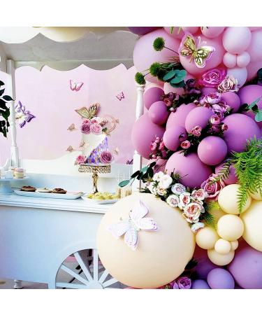 19 PCS Flower Cake Toppers | Butterfly Cake Decorations | Happy Birthday Toppers with Artificial Roses and Eucalyptus | Wedding Baby Shower Supplies (Purple) - Buy Online on GoSupps.com