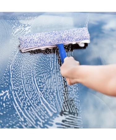 TRIXES Window Cleaning Kit Squeegee and Microfibre Window Cleaner - Car Cleaning Kit - 2-in-1 Combi Non-Streak Glass Scrubber and Rubber Wiper - Bathroom & Kitchen Accessories for Home - Buy Online on GoSupps.com