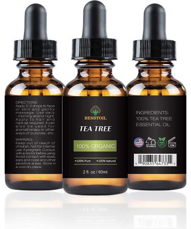 100% Organic Tea Tree Essential Oil - Face, Nails, Hair & Diffuser Treatment for Acne - Buy Online on GoSupps.com