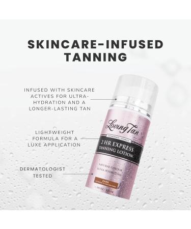 Loving Tan NEW 2 Hr Express Self Tanning Body Lotion Dark - Hydrating Natural-Looking Glow Sunless Self Tanner Streak-Free Dermatologist Tested Lightweight Vegan and Cruelty-Free - 3.3 fl oz - Buy Online on GoSupps.com
