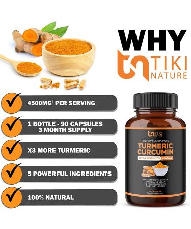 Turmeric Curcumin 5-in-1 4500mg - 3 Months Supply, Joint Pain Relief & Anti Inflammatory Supplement - Buy Online on GoSupps.com