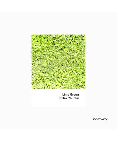Hemway Extra Chunky Glitter - 100g Lime Green | Cosmetic Safe 1mm | Vibrant Crafting Supplies - International Shipping Available - Buy Online on GoSupps.com