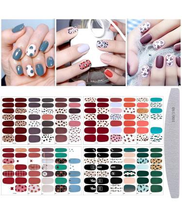 Kalolary 20 Sheet Self-Adhesive Leopard Nail Wraps - Colorful DIY Nail Art Stickers with Nail File for Women & Girls - Buy Online on GoSupps.com