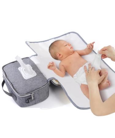 Sunveno diaper bag with changing mat and stroller organizer - stylish and spacious your solution for parents on the go in gray