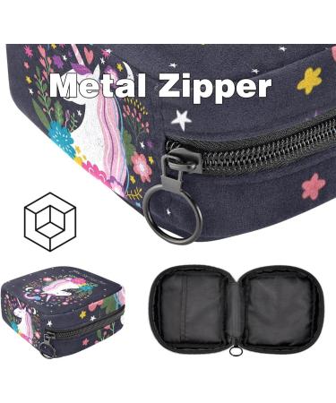 Unicorn Menstrual Pad Bag with Zipper | Stylish Ladies Napkin Pouch & Tampon Collection Bag for Women & Girls - Buy Online on GoSupps.com
