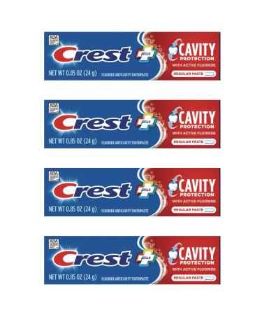 Crest Cavity Protection Regular Toothpaste Travel Size .85 oz. (24g) - Pack of 4 Mint 0.85 Ounce (Pack of 4)