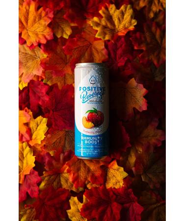 Positive Beverage IMMUNITY BOOST Perfectly Peach 12-oz Can 12-Pack | Zero Calorie Electrolyte Water with Vitamins & Calcium - Buy Online on GoSupps.com