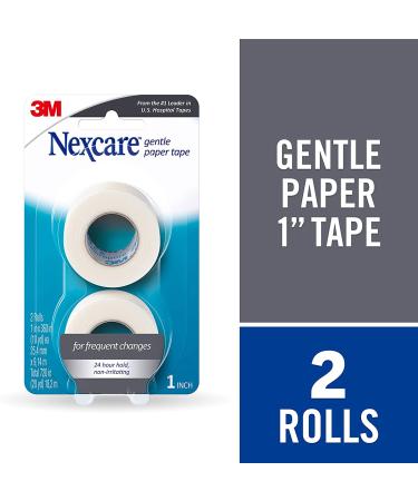 Nexcare Gentle Paper First Aid Tape 1 in X 10 Yds - 2 Pack Bilingual - Ideal for Gauze and Dressing Securing - Buy Online on GoSupps.com