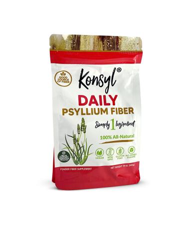 Konsyl Daily Psyllium Fiber Powder | 100% All-Natural Psyllium Husk for Gut & Digestive Health | No Sugar No Fillers 90 Servings (540g) 1.19 Pound (Pack of 1) Bag