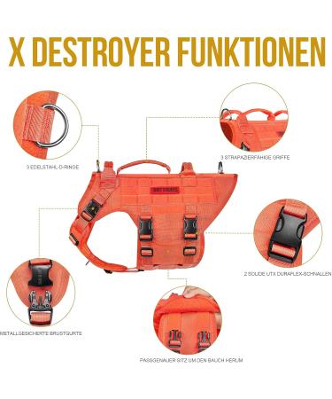 Oneigris Dog Harness | X Destroyer Tactical Adjustable Anti-Trail Harness - Ideal for All Breeds | International Shipping Available - Buy Online on GoSupps.com