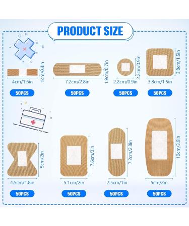 400 Pcs Flexible Fabric Adhesive Bandages - Assorted Breathable Fingertip Bandages for Family First Aid (8 Styles) - Buy Online on GoSupps.com