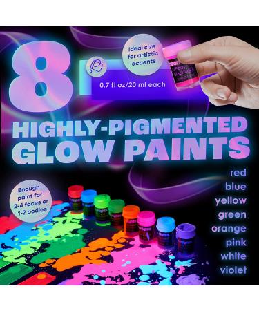 Neon Nights UV Body Paint Set - 8 Vibrant Colors for Music Festivals & Photo Shoots - Buy Online on GoSupps.com