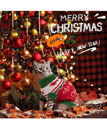 BWOGUE 2 Pack Cat and Dog Christmas Sweaters | Winter Knitwear for Kittys and Small Dogs - Buy Online on GoSupps.com