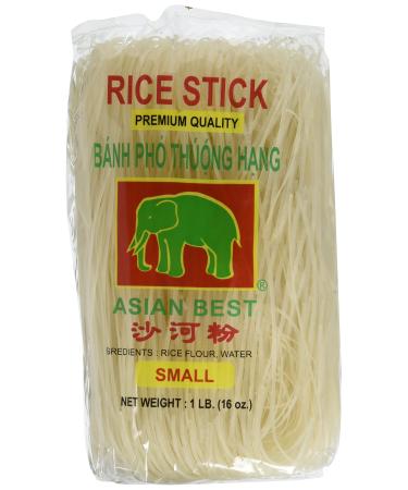 Asian Best Premium Rice Stick Noodle, 16 oz (3 Pack) 1 Pound (Pack of 3)