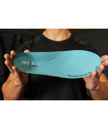 Pro11 Wellbeing Dual Shock Orthotic Sports Insole - Balance Correction & Support for Over Pronation/Plantar Fasciitis (9-10.5) Blue - Buy Online on GoSupps.com
