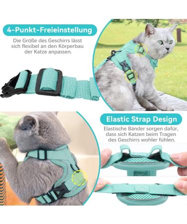 Adjustable Cat Dishes Set Mint Green | Perfect for Cats & Kittens | International Shipping Available - Buy Online on GoSupps.com