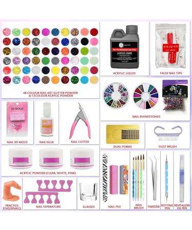 Dotcom Living Acrylic Nail kit Acrylic Powder with Acrylic Liquid Monomer and Basic Nail Art Tools beginner Professional Acrylic Nails Extension Kit (NO UV LAMP) - Buy Online on GoSupps.com