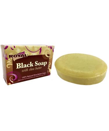 Black Soap with 100% Natural Shea Butter by Royal - Best Treatment For Stretch Marks Wrinkles and Dry Skin