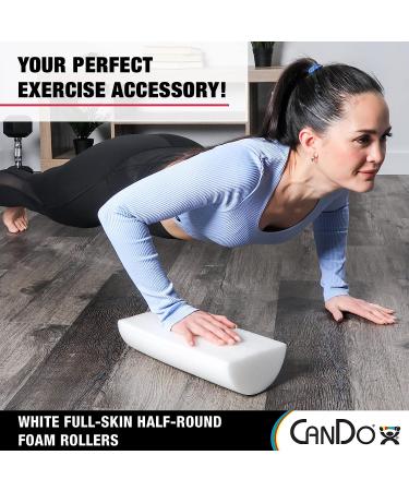 CanDo Full-Skin PE Foam Roller 6 x 36 - White Half-Round 36-inch for Muscle Restoration, Massage Therapy, Sport Recovery, Physical Therapy - Buy Online on GoSupps.com