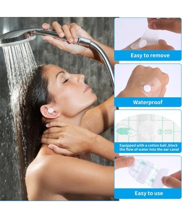 120 Waterproof Ear Covers for Shower & Swimming | Ear Stickers & Cotton Ear Plugs for Water Sports - Buy Online on GoSupps.com