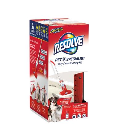 Resolve Pet Specialist Easy Clean Brushing Kit includes Heavy Traffic Foam Carpet Cleaner, 22oz