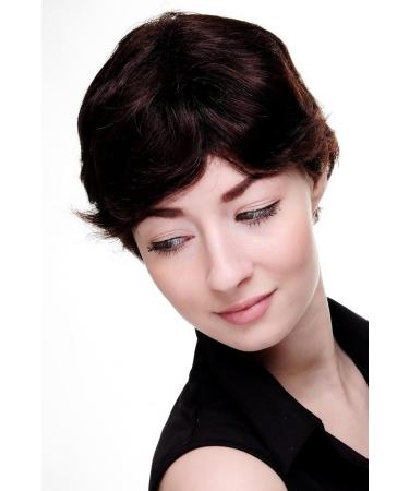 100% Human Hair Short Wavy Women's Wig - Dark Brown | Cheeky Style 9908HH-4 | International Shipping Available - Buy Online on GoSupps.com