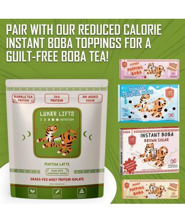 Lunar Lifts Nutrition Matcha Latte - Boba Tea Protein Powder | 26g Whey Protein Isolate Matcha Powder | Ceremonial-Grade Matcha Bubble Tea Protein Powder | No Added Sugar & Artificial Ingredients - Buy Online on GoSupps.com