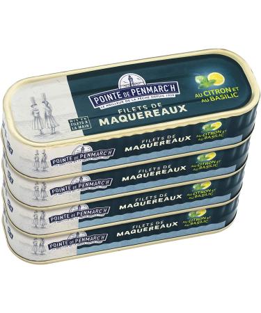 Mackerel fillets marinated in lemon and basil Pointe de Penmarc'h set of 4 boxes of 176g - Delivery in 2 to 3 working days from Brittany - Buy Online on GoSupps.com