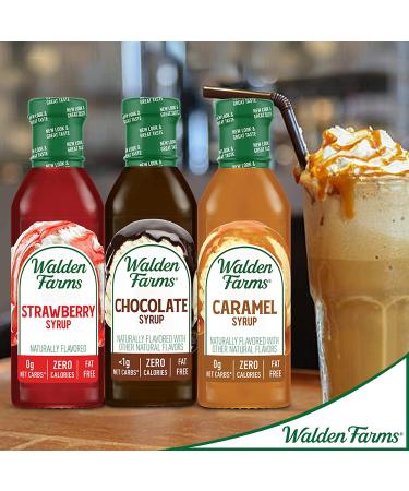 Walden Farms Variety Pack Syrups - 12 oz | 0g Net Carbs | Keto Friendly | Non-Dairy | Gluten Free | Sugar Free | Delicious Flavors - Pancakes, Waffles, French Toast - Strawberry, Chocolate, Caramel - Buy Online on GoSupps.com