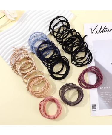 Mozaka 44Pcs Morandi Boho Hair Ties Bracelet for Women - Cute Braided Hair Elastics Bands for Thick, Thin, Long, Curly Hair - Buy Online on GoSupps.com