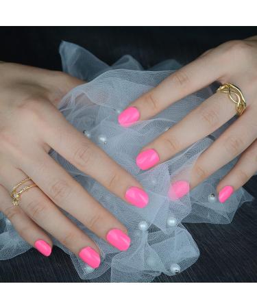 MOMSON Semi Cured Gel Nail Strips - 20 Solid Color Stickers for DIY Gel Manicure in Fluorescent Peach | Stick on Nails for Women - Nail Art Stickers Kit for Wife, Sister, Mother - Buy Online on GoSupps.com