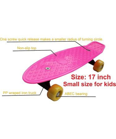 SK8MEMO Mini Cruiser Skateboard for Beginners - Rosy Mini 17 - Buy Online on GoSupps.com