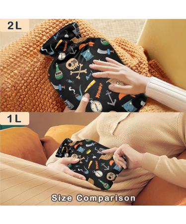 Naanle Hot Hot Water Bottle with Cover - 2L Large Transparent Hot Water Bottle for Pain Relief & Heat Therapy - Ideal for Bed Hands & Feet - Buy Online on GoSupps.com