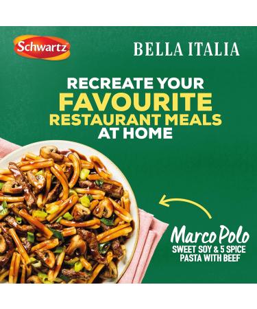 Schwartz x Bella Italia Marco Polo Sweet Soy & 5 Spice Pasta with Beef Recipe Mix 35g - Buy Online on GoSupps.com