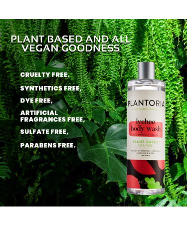 Plantoria Lychee Body Wash - Vegan Organic Anti Aging Skin Care with Deionized Water, Mango & Shea Butter - Rich in Vitamin C - Buy Online on GoSupps.com