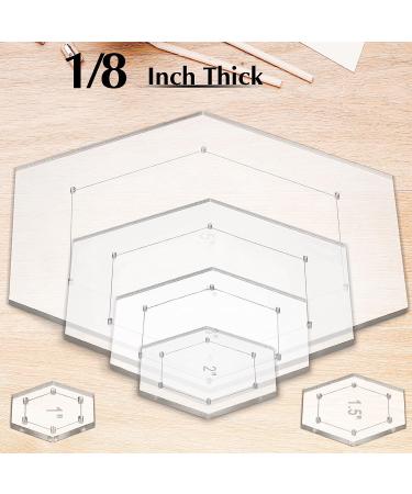 Hexagon Quilting Templates Set - 6 Pieces (1-5 Inch) with Seam Allowance - Acrylic for DIY Quilting Crafts - Buy Online on GoSupps.com