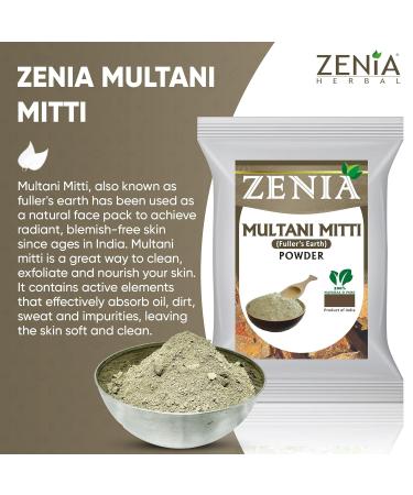 Zenia Pure Fullers Earth Powder 100g - Multani Mitti Mud Face Pack | Bentonite Indian Healing Clay | 100% Natural Mask - Buy Online on GoSupps.com