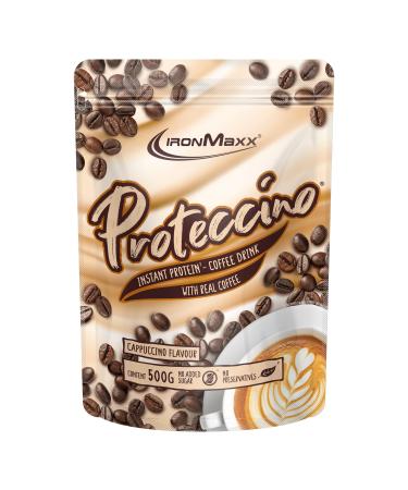 IronMaxx Proteccino - Cappuccino 500g | Caf prot in avec extrait de caf r el et caf ine | Sans ajout de sucre ni conservateurs Cappuccino 500g Sac