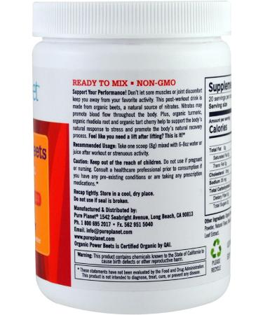 Buy Pure Planet Organic Power Beets Rapid Recovery Fuel - Passion Fruit Orange Guava - 160g | Best for Energy & Recovery | International Shipping Available - Buy Online on GoSupps.com
