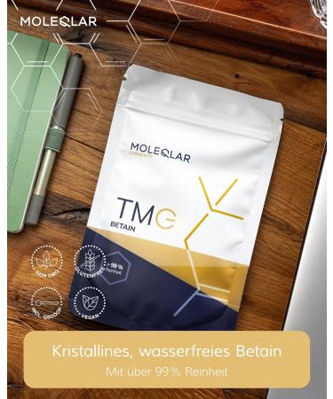 Moleqlar Betain Powder 120g - Pure Vegan & Gluten-Free TMG Supplement from Sugar Beet - Over 99% Purity - Buy Online on GoSupps.com
