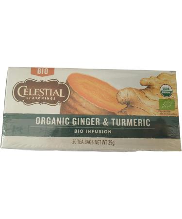 Celestial Organic Ginger & Turmeric Tea 20 Bags - Buy Online on GoSupps.com