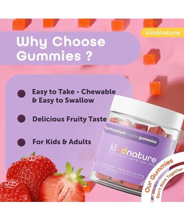 Kind Nature Potassium Iodide Gummies - 65mg Chewable Tablets for Adults & Kids - Non-GMO, Gluten-Free, Vegan - 3rd Party Lab Tested - Buy Online on GoSupps.com