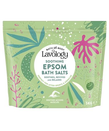 Epsom Bath Salts by Lavology - 5kg - All Natural Ingredients - Soothing Relaxing 5.00 kg (Pack of 1) Epsom Salt